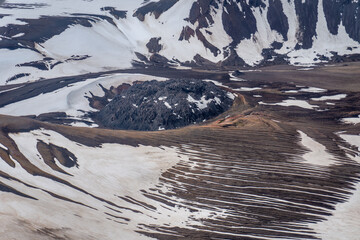 The lava dome of Novarupta. The Valley of Ten Thousand Smokes in Katmai National Park and Preserve...