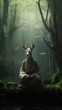 Animorph Souls: Deer-Monk's Forest Meditation, Generative AI