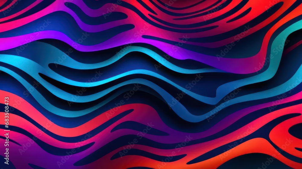 Poster background with neon stripes in blue, pink and red created with generative ai