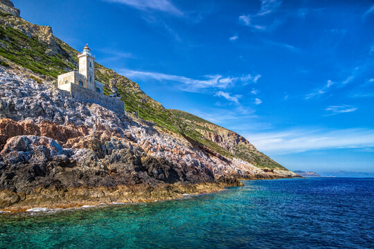 Lighthouse of cape Malea, in South Peloponnese, Greece