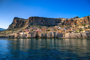 Fototapeta premium Seaview of Monemvasia castletown, in Peloponnese Greece
