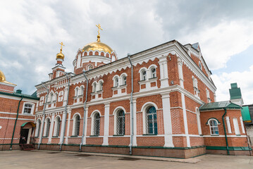 Fototapeta na wymiar The Church of the Nativity of Christ in the Christ-Born Sloboda Monastery in summer