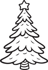 Christmas tree vector on transparent background