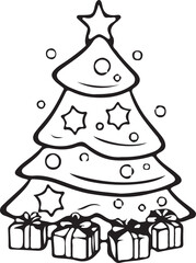 Christmas tree vector on transparent background