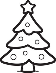 Christmas tree vector on transparent background