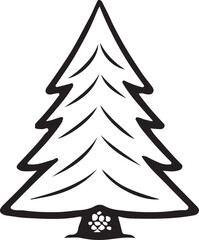 Christmas tree vector on transparent background