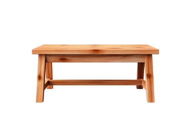Wooden Table Set Against Clear Background