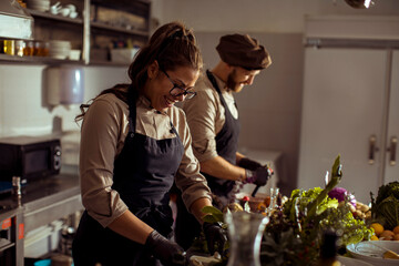 Chefs collaborating in Professional Kitchen