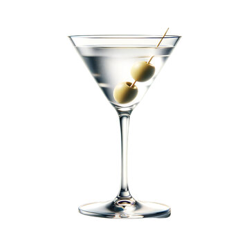 martini glass with olives