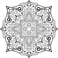 Mandala coloring book. Amazon KDP. Vector illustration.