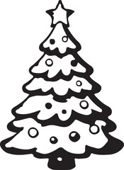 Christmas tree vector on transparent background