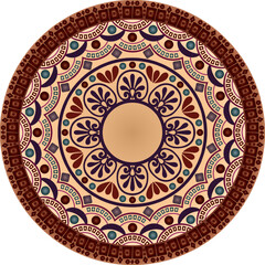 Ethnic round ornament. Pattern in mandala style. Vector illustration