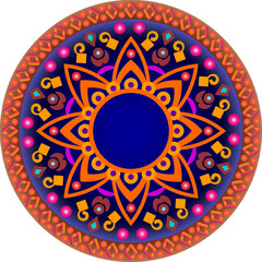 Ethnic round ornament. Pattern in mandala style. Vector illustration.