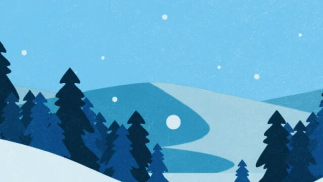 animated winter landscape, winter background 4k resolution