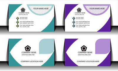 set of attractive color double sided business card design template for company.