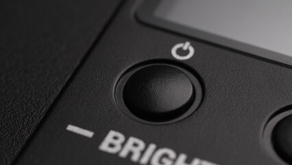 Power Button of Studio Light. Close-up, shallow dof.