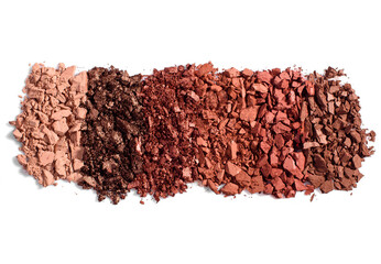 scattered texture palette of colored eye shadows