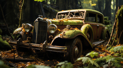 old rusty car - Powered by Adobe