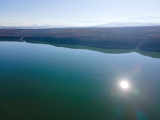 Aerial view of Ogosta Reservoir, Bulgaria