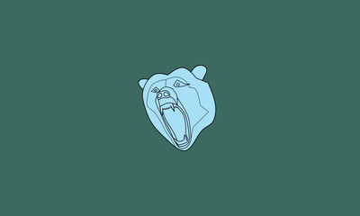 bear logo, angry bear face illustration, bold and unique bear head logo.