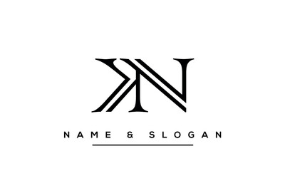 KN or NK Letters Logo Monogram