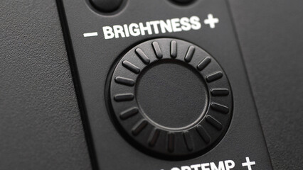 Brightness Control Dial. Close-up, shallow dof.