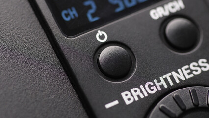 Power Button on Digital Device. Close-up, shallow dof.