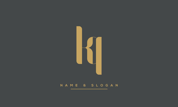 Alphabet letters KQ or QK Logo Monogram