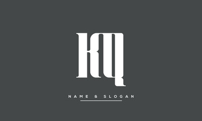 Alphabet letters KQ or QK Logo Monogram