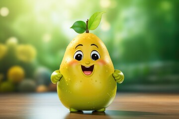 Adorable & Cute Pear Playful Fruit Character Toy Brings Happiness