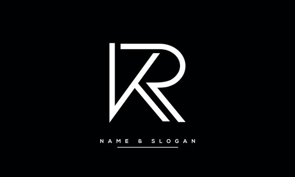 KR or RK Alphabet letters Logo Monogram
