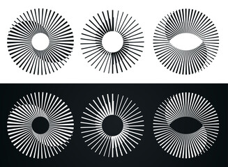 Spiral abstract circle set. vector illustration design graphic spiral electro waves
