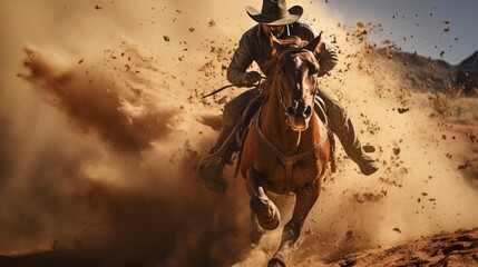 In a wild west showdown, a rider's unmatched horse handling skills shine as they conquer obstacles with ease.