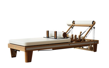 Pilates Reformer on Transparent Backdrop