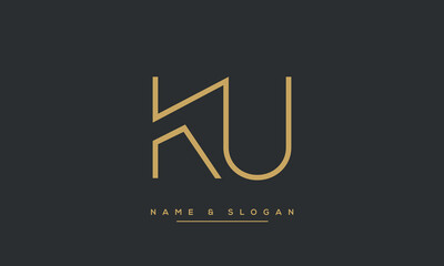KU or UK Letters Logo Monogram