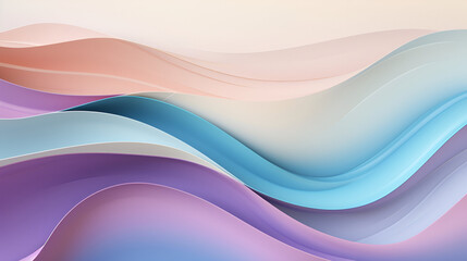 Abstract Background with Colorful Convex Wavy Shapes in Light Gold and Light Aquamarine Style