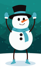 Cute snowman christmas character Vector