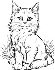 Mainecoon Cat Coloring Page