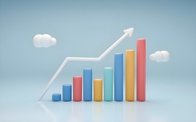 rising business graph, Business growth concept, graph chart.