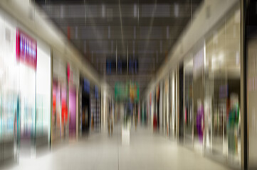 Blurred background of mall or supermarket. abstract blur and defocused supermarket for background.