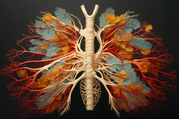 Obraz premium Respiration's art revealed in rib fractures