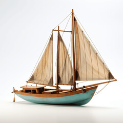 Obraz premium Wooden Sailing Ship Isolated