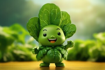 Adorable & Cute Spinach Playful Vegetable Character Toy Brings Happiness