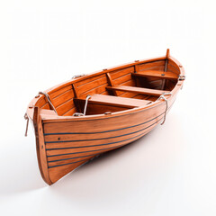 Small Wooden Boat Isolated