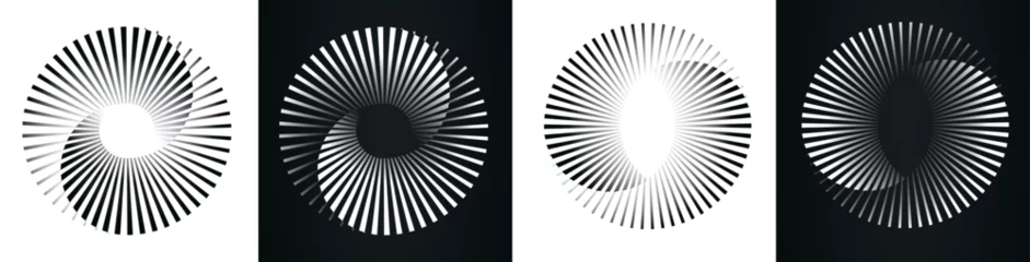 Fotobehang Spiral abstract circle set. vector illustration design graphic spiral electro waves © Art Kovalenco