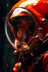 Fototapeta premium Intense Space Explorer Confronts the Infinite