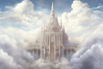 Seraphic Shrine Floating in Heavenly Mists