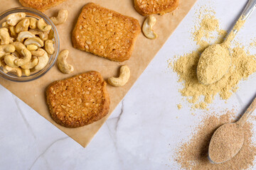 Oatmeal cookies with cashew nuts