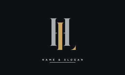 LH or HL Alphabet letters Logo Monogram