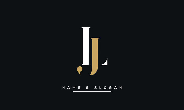 LJ or JL Alphabet Letters Logo Monogram